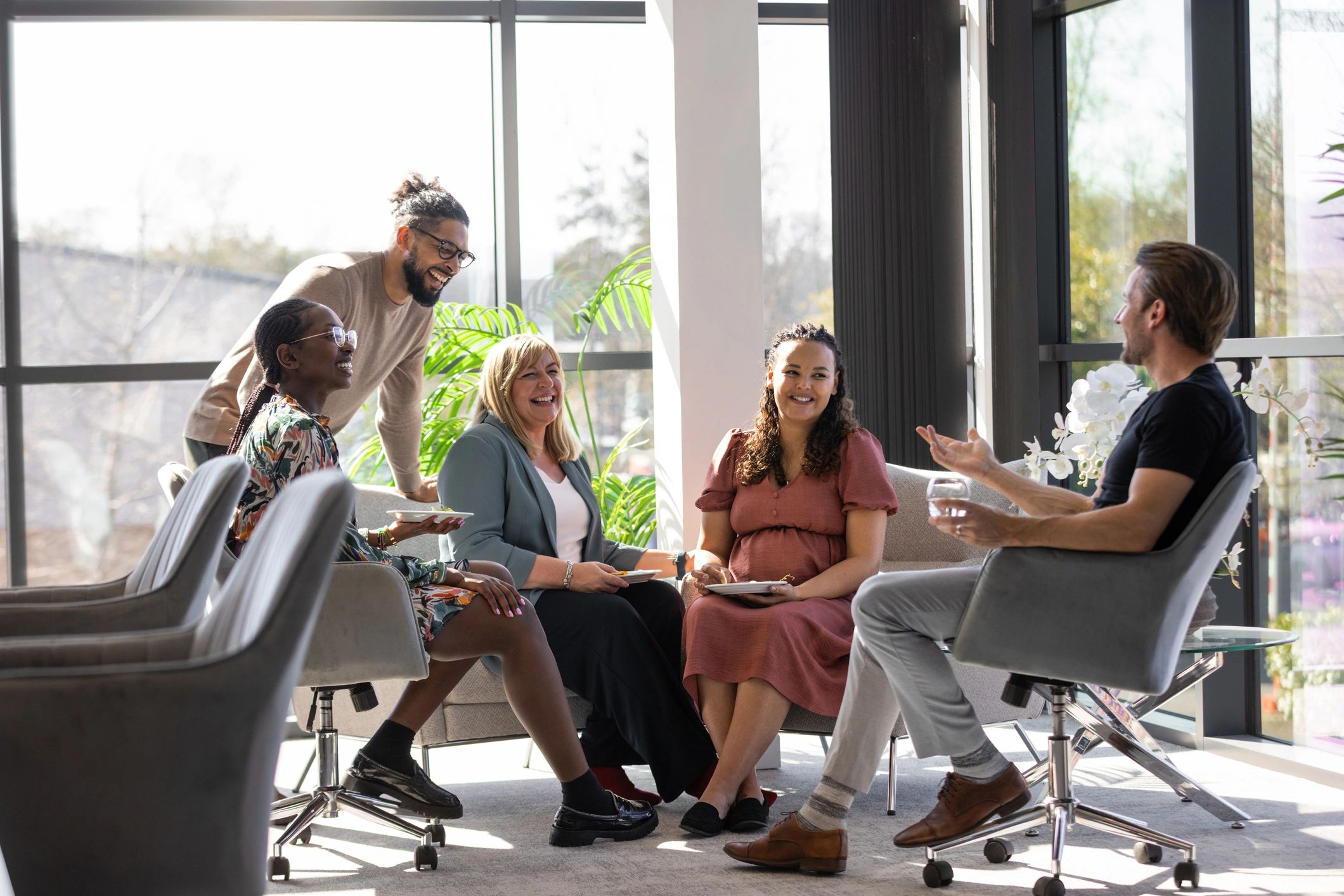 Professional team collaborating in a conference room